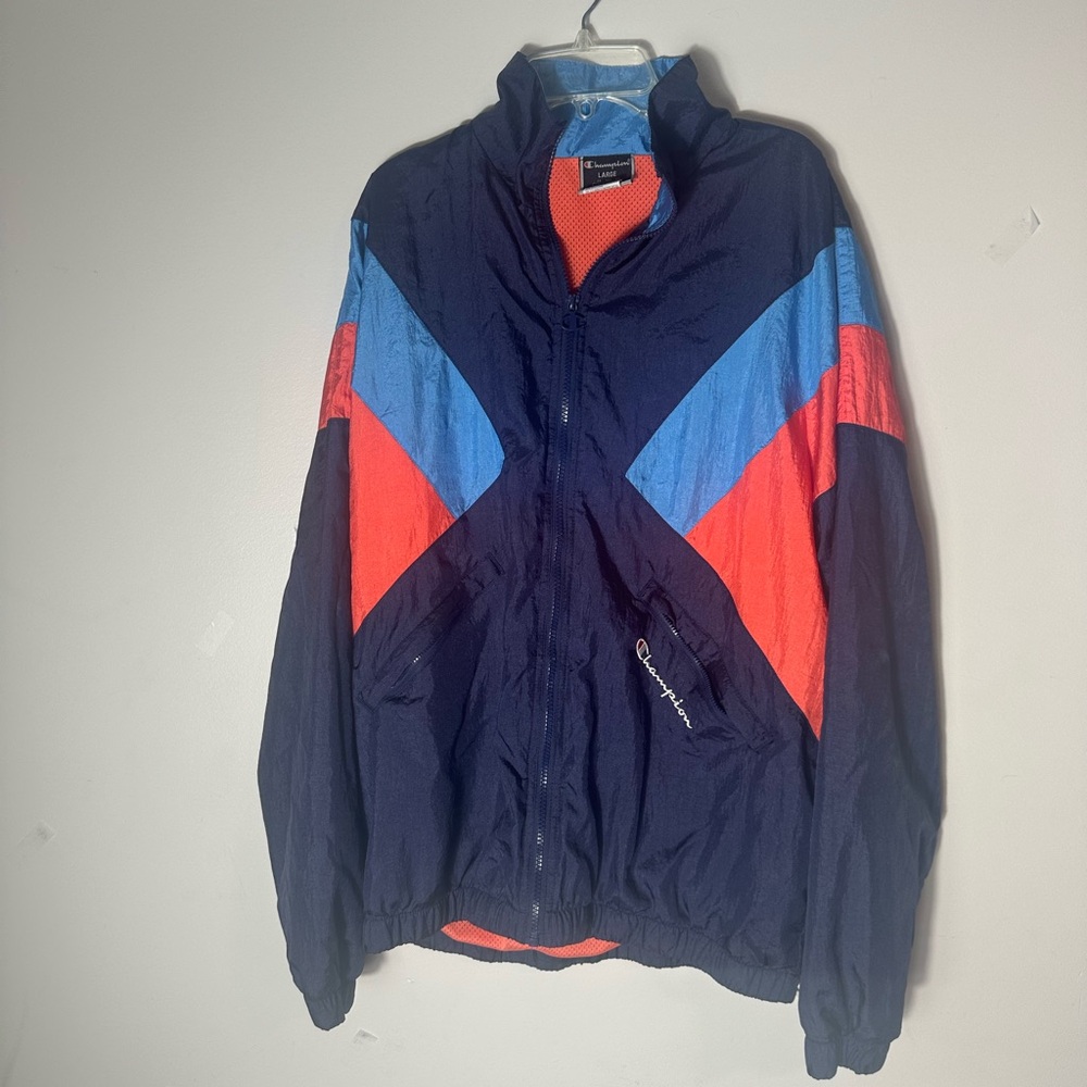 Champion Blue and Red Windbreaker Jacket